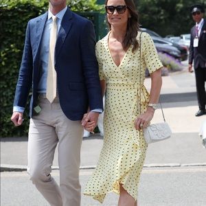 Ganni yellow daisy dress